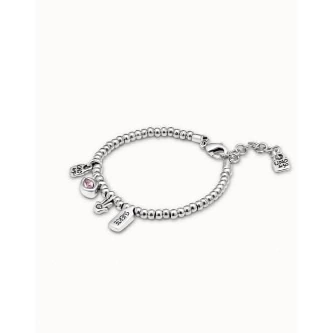 I'M Waiting 4 U Pink Pink Metal Faceted Crystal Bracelet