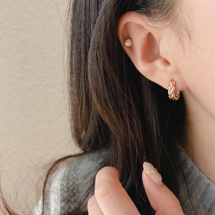 15mm knot huggie earrings (pair)-1