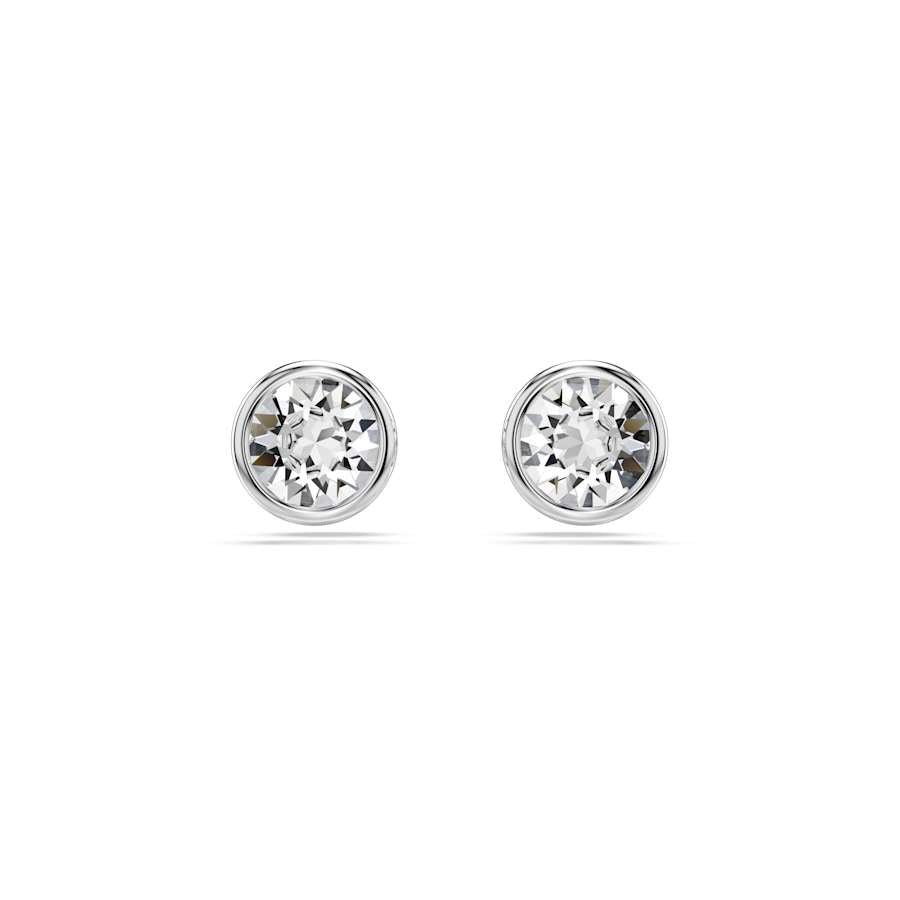 Imber Rhodium Plated Round Cut Stud Earrings 5696073Swarovski5696073