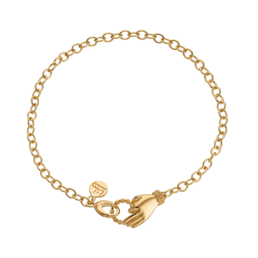 Gold Plated In Safe Hands Charm Collector Bracelet CBRGSFHD