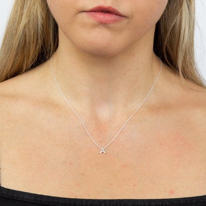 Initial A Plain Silver Initial Necklace N4428BeginningsN4428