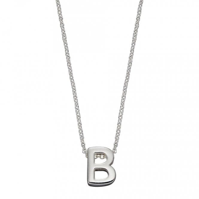 Initial B Plain Silver Initial Necklace N4429BeginningsN4429