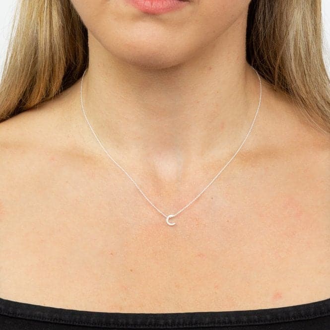 Initial C Plain Silver Initial Necklace N4430BeginningsN4430