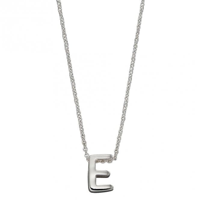 Initial E Plain Silver Initial Necklace N4432BeginningsN4432