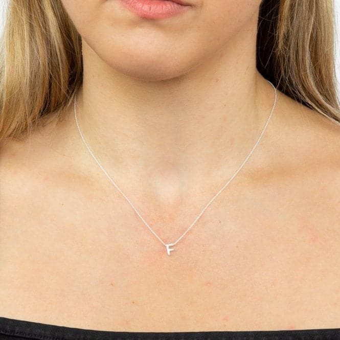 Initial F Plain Silver Initial Necklace N4433BeginningsN4433