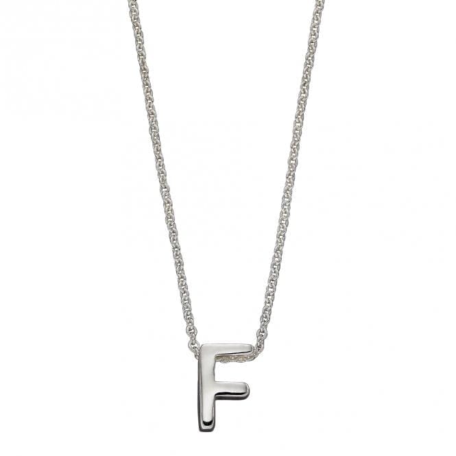 Initial F Plain Silver Initial Necklace N4433BeginningsN4433