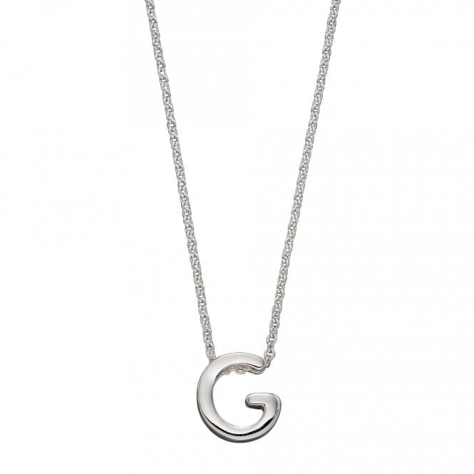 Initial G Plain Silver Initial Necklace N4434BeginningsN4434