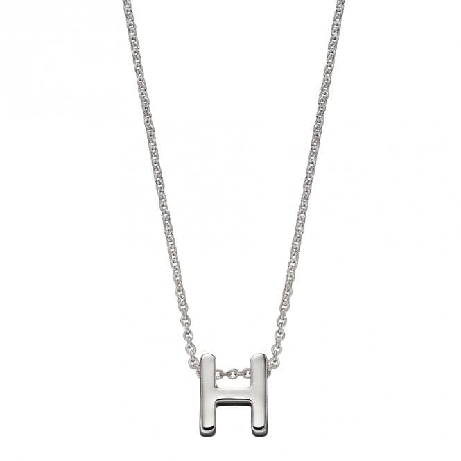 Initial H Plain Silver Initial Necklace N4435BeginningsN4435