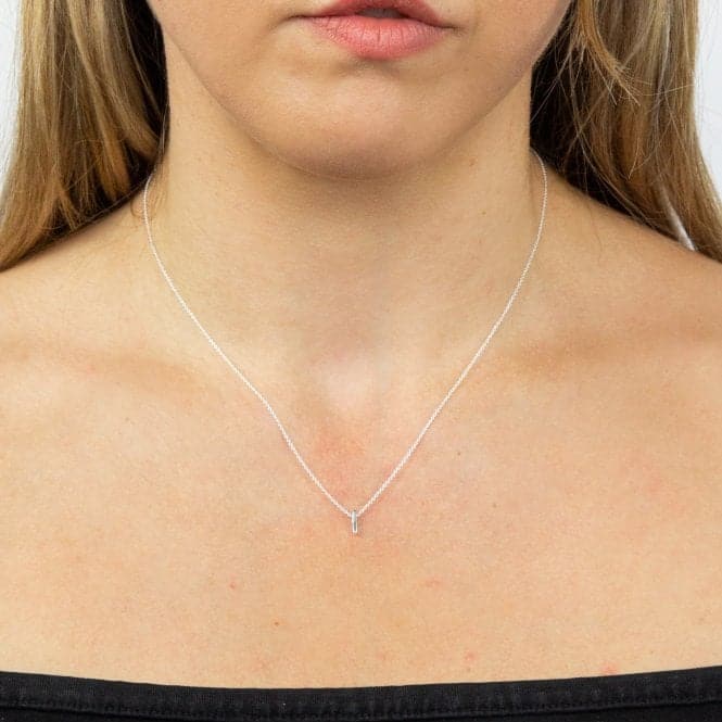 Initial I Plain Silver Initial Necklace N4436BeginningsN4436