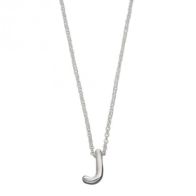 Initial J Plain Silver Initial Necklace N4437BeginningsN4437