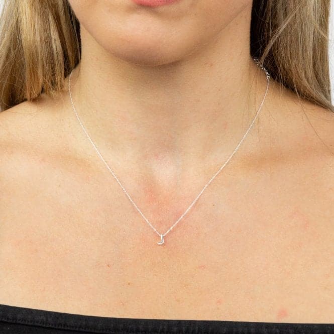 Initial J Plain Silver Initial Necklace N4437BeginningsN4437