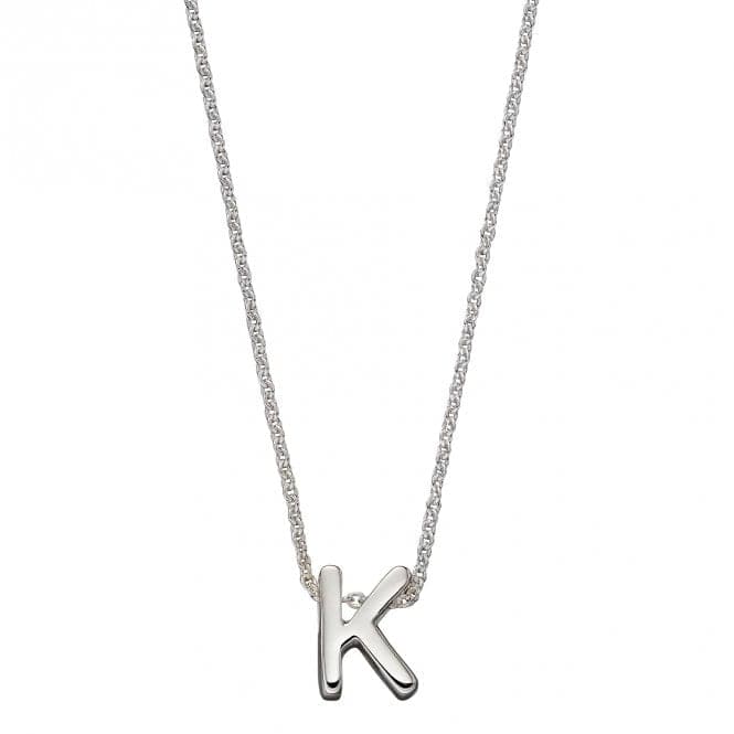 Initial K Plain Silver Initial Necklace N4438BeginningsN4438
