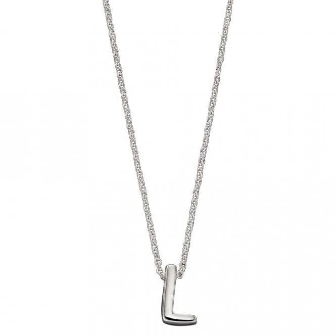 Initial L Plain Silver Initial Necklace N4439BeginningsN4439