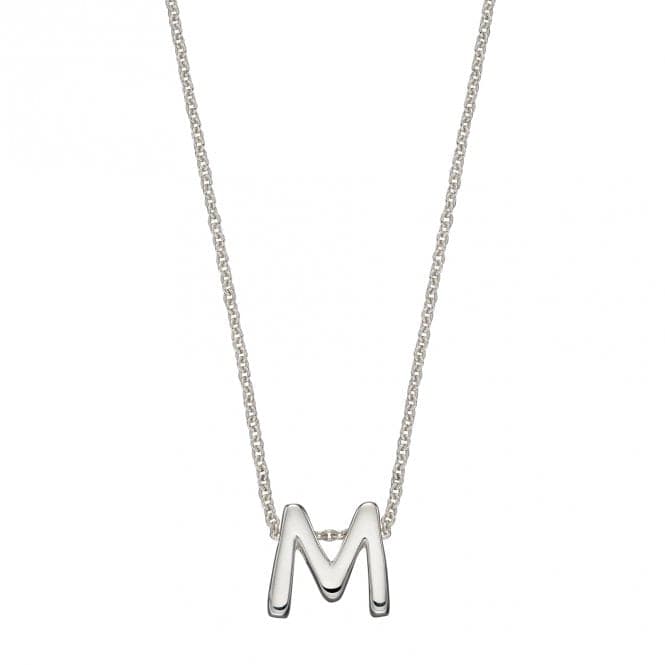 Initial M Plain Silver Initial Necklace N4440BeginningsN4440