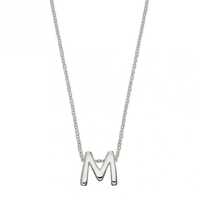 Initial M Plain Silver Initial Necklace N4440BeginningsN4440