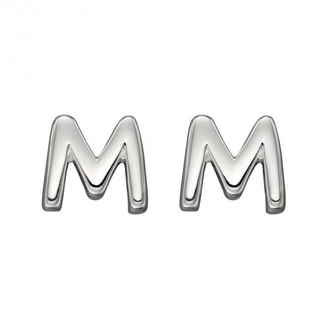 Initial M Sterling Silver Stud Earrings E6030BeginningsE6030