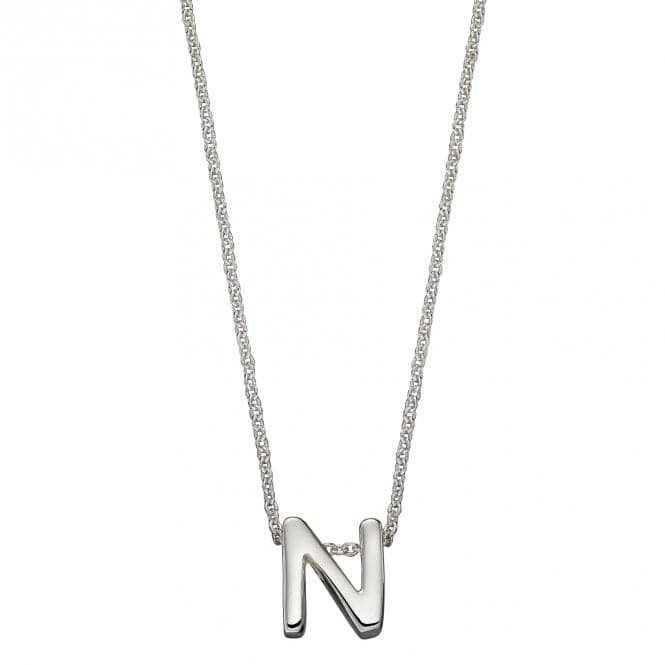 Initial N Plain Silver Initial Necklace N4441BeginningsN4441