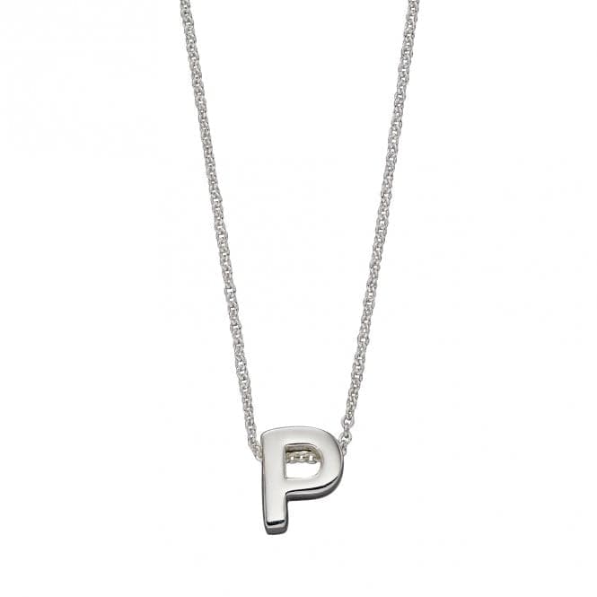 Initial P Plain Silver Initial Necklace N4443BeginningsN4443