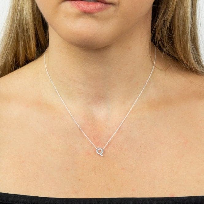 Initial Q Plain Silver Initial Necklace N4444BeginningsN4444