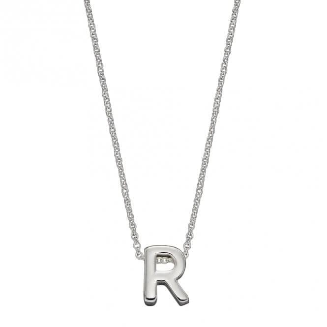 Initial R Plain Silver Initial Necklace N4445BeginningsN4445