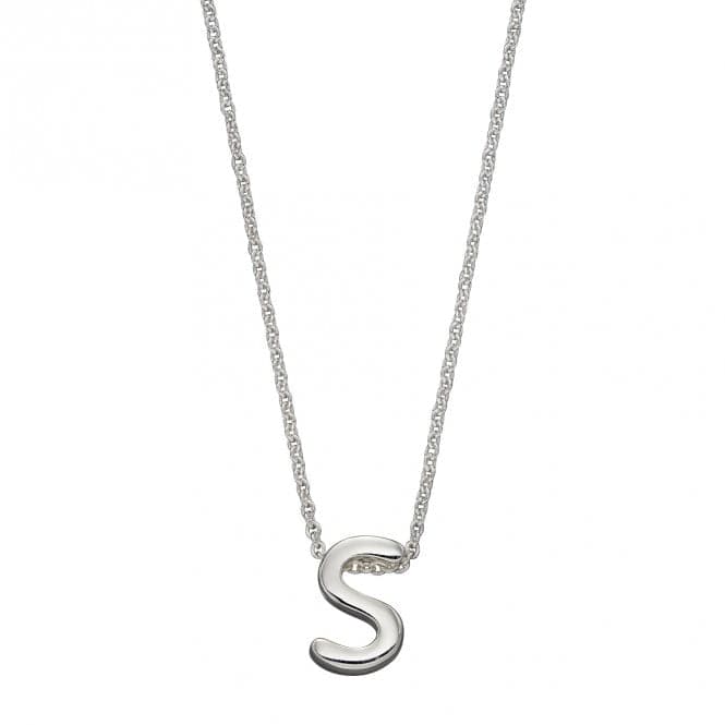 Initial S Plain Silver Initial Necklace N4446BeginningsN4446