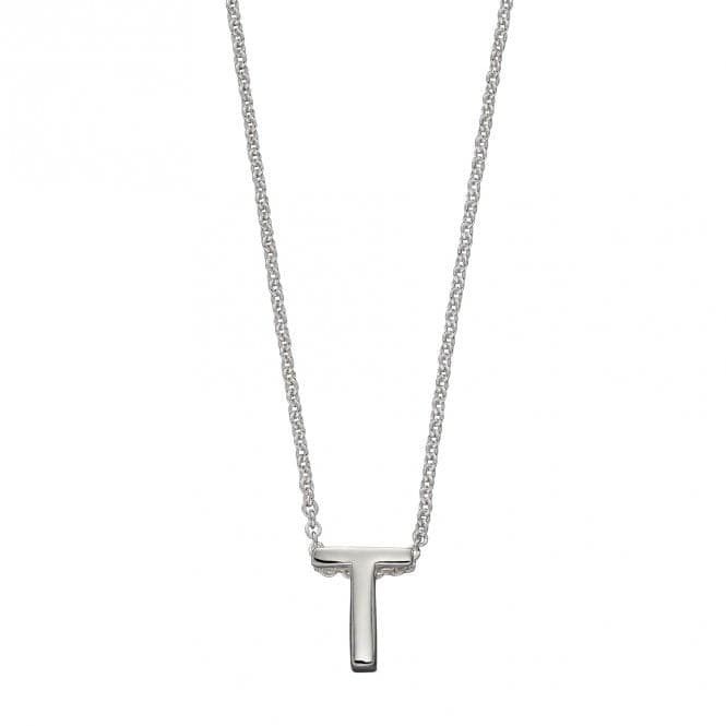 Initial T Plain Silver Initial Necklace N4447BeginningsN4447