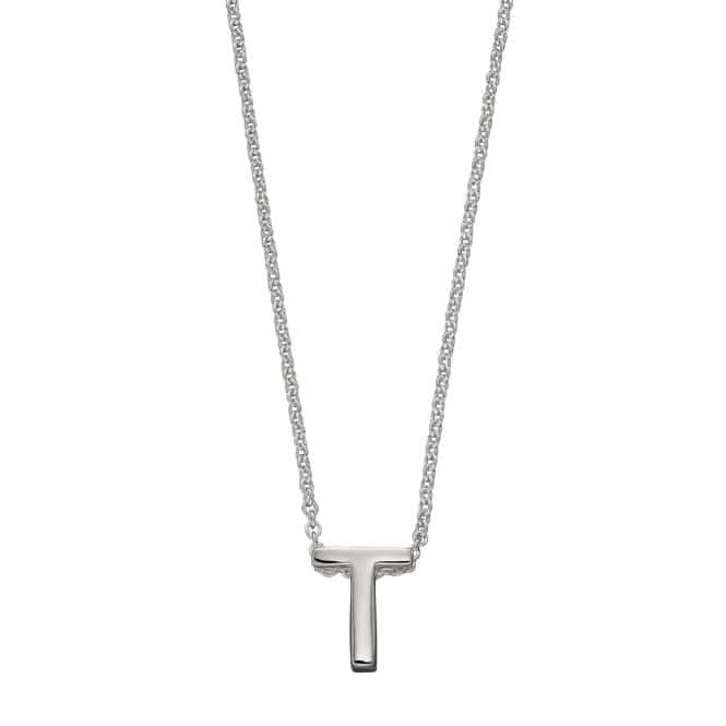 Initial T Plain Silver Initial Necklace N4447BeginningsN4447