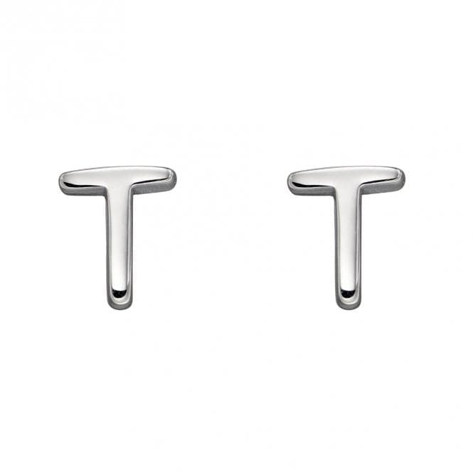 Initial T Sterling Silver Stud Earrings E6037BeginningsE6037