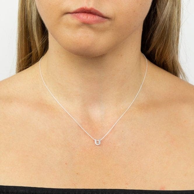 Initial U Plain Silver Initial Necklace N4448BeginningsN4448