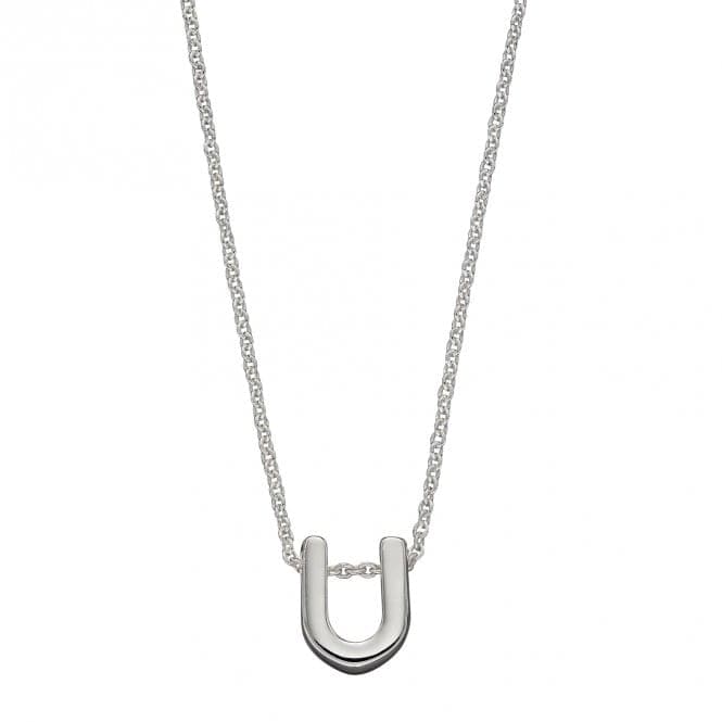 Initial U Plain Silver Initial Necklace N4448BeginningsN4448