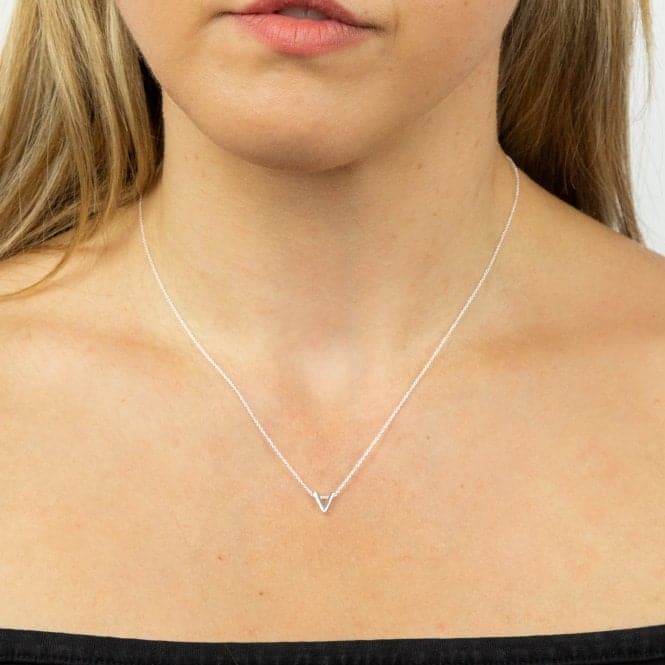 Initial V Plain Silver Initial Necklace N4449BeginningsN4449