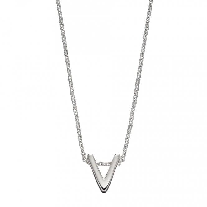 Initial V Plain Silver Initial Necklace N4449BeginningsN4449