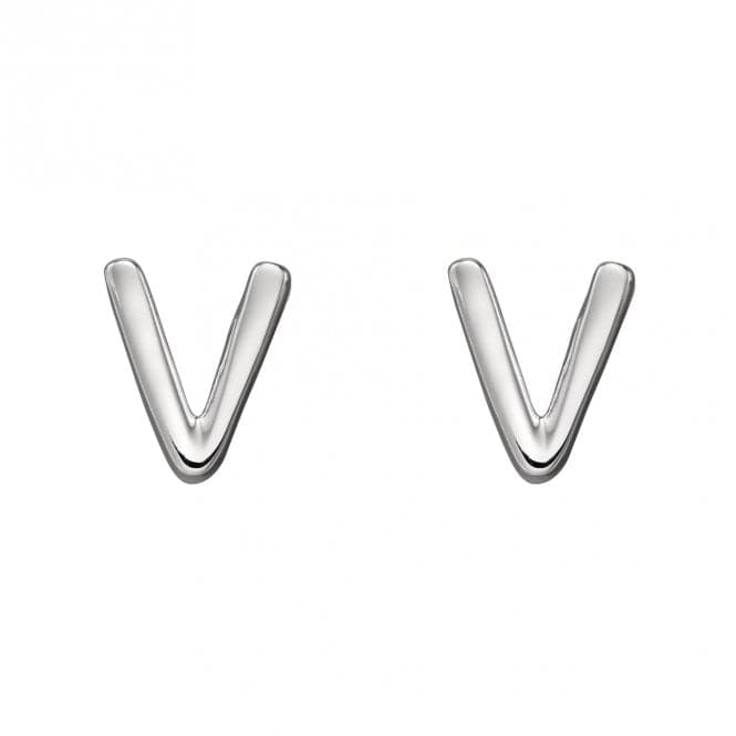 Initial V Sterling Silver Stud Earrings E6039BeginningsE6039