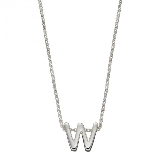 Initial W Plain Silver Initial Necklace N4450BeginningsN4450