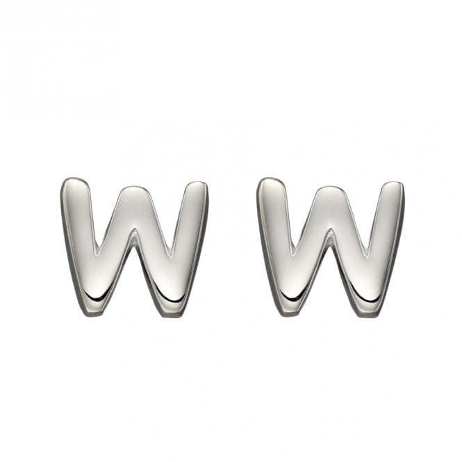 Initial W Sterling Silver Stud Earrings E6040BeginningsE6040