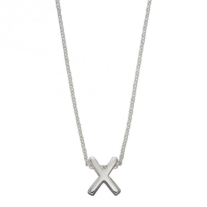 Initial X Plain Silver Initial Necklace N4451BeginningsN4451