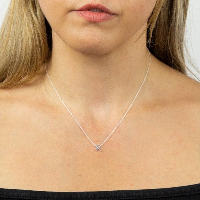 Initial X Plain Silver Initial Necklace N4451BeginningsN4451