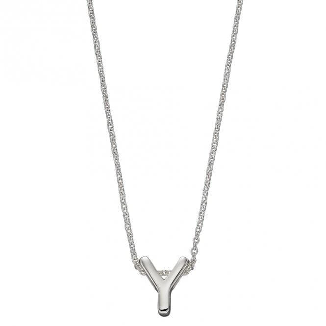 Initial Y Plain Silver Initial Necklace N4452BeginningsN4452