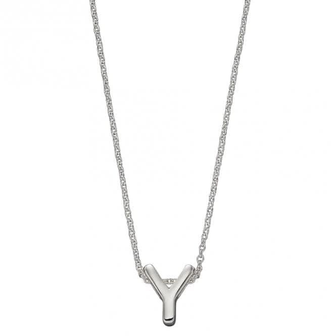 Initial Y Plain Silver Initial Necklace N4452BeginningsN4452