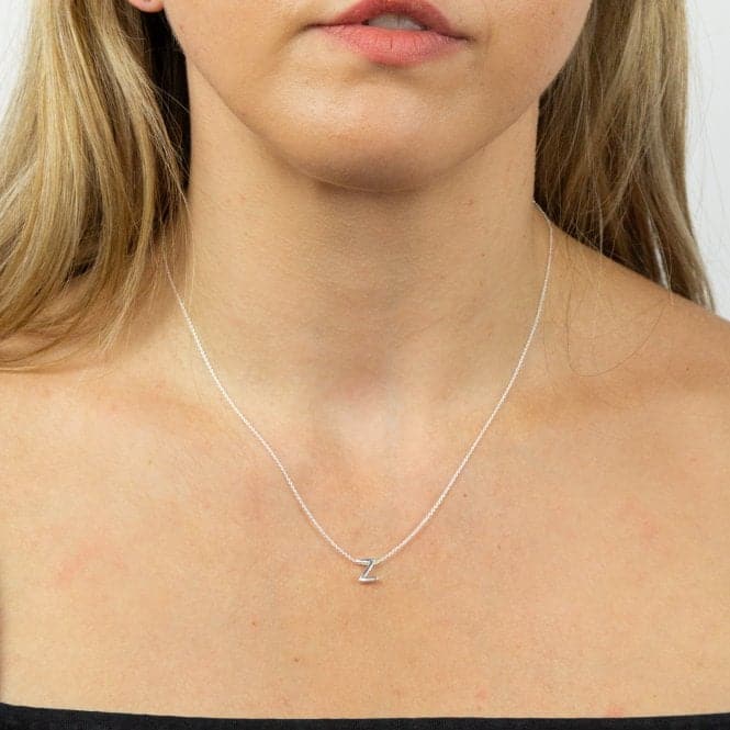 Initial Z Plain Silver Initial Necklace N4453BeginningsN4453