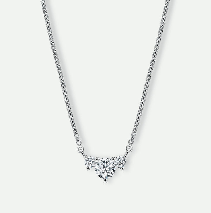 Isla | 9ct White Gold 0.33ct tw Lab Grown Diamond Three Stone NecklaceCreated BrillianceBA0072561