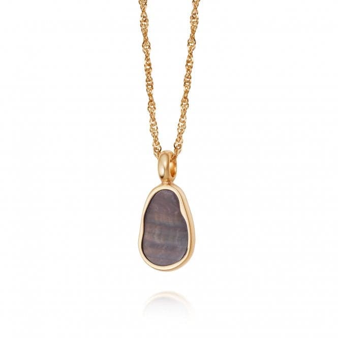 Isla Black Mother Of Pearl 18ct Gold Plated Necklace SN11_GPDaisySN11_GP