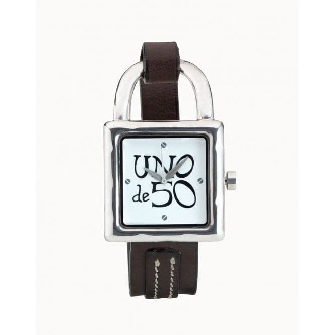 Its Time Silver Leather WatchUNOde50REL0102BLNMAR0U
