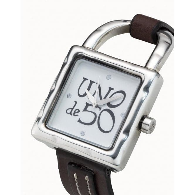 Its Time Silver Leather WatchUNOde50REL0102BLNMAR0U