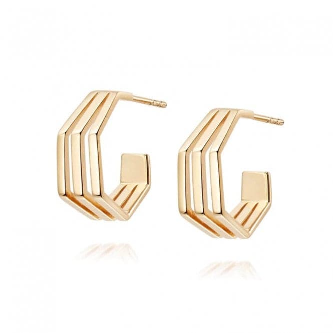 Jameela Huggie Hoop 18ct Gold Plate Earrings HUG15_GPDaisyHUG15_GP