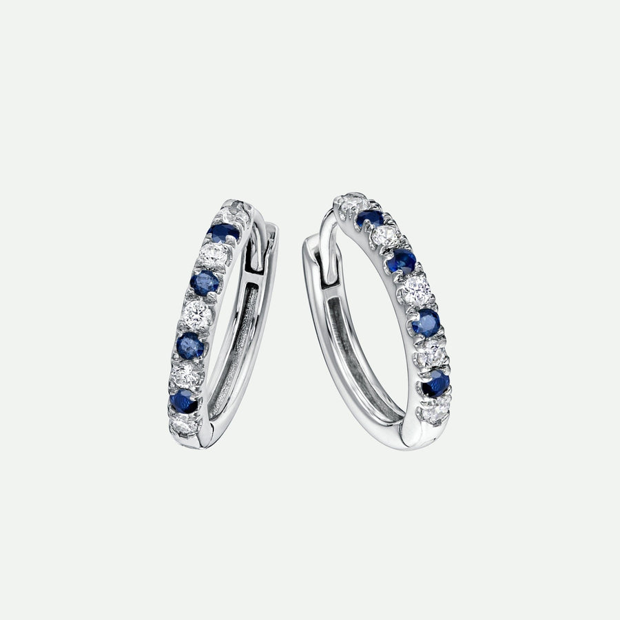 Julia | 9ct White Gold 0.18ct tw Lab Grown Diamond and Created Sapphire EarringsCreated BrillianceBA0071355