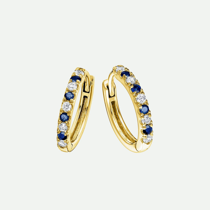 Julia | 9ct Yellow Gold 0.18ct tw Lab Grown Diamond and Created Sapphire EarringsCreated BrillianceBA0071452