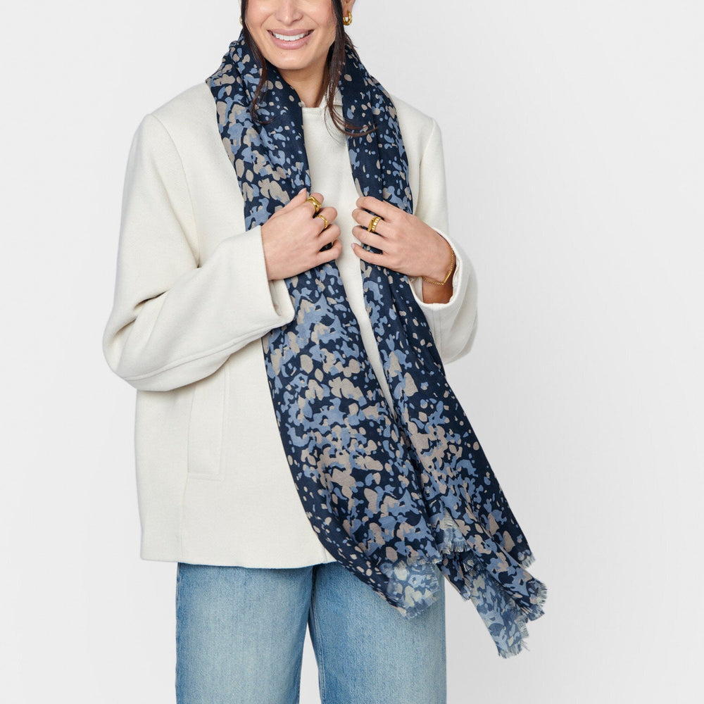 Katie Loxton Black / Taupe / Navy Scattered Dot Printed Scarf KLS600Katie LoxtonKLS600