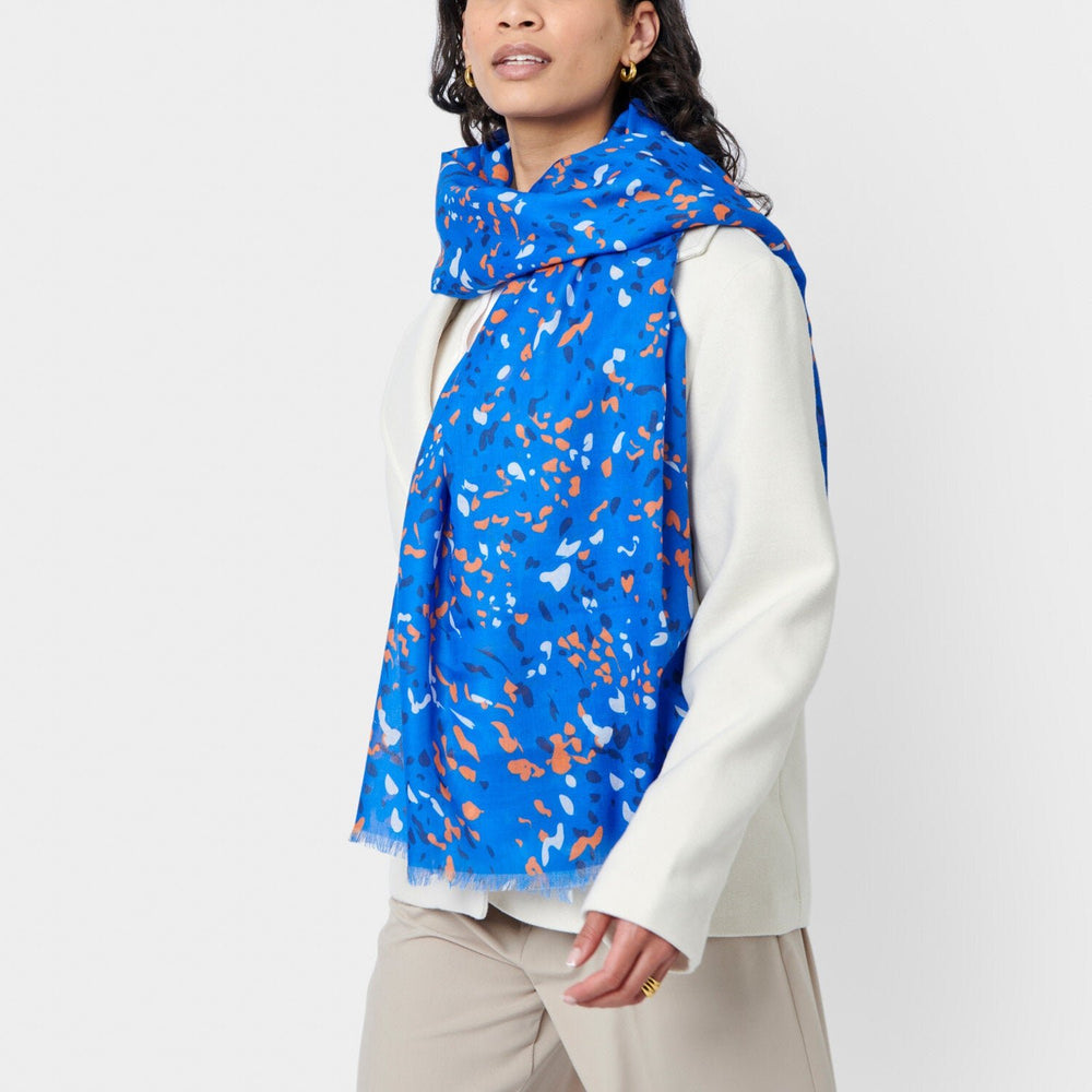 Katie Loxton Cobalt Blue / Orange Terrazzo Printed Scarf KLS591Katie LoxtonKLS591