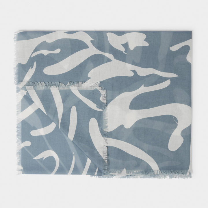 Katie Loxton Cornflower Blue / Off White Abstract Zebra Printed Scarf KLS599Katie LoxtonKLS599